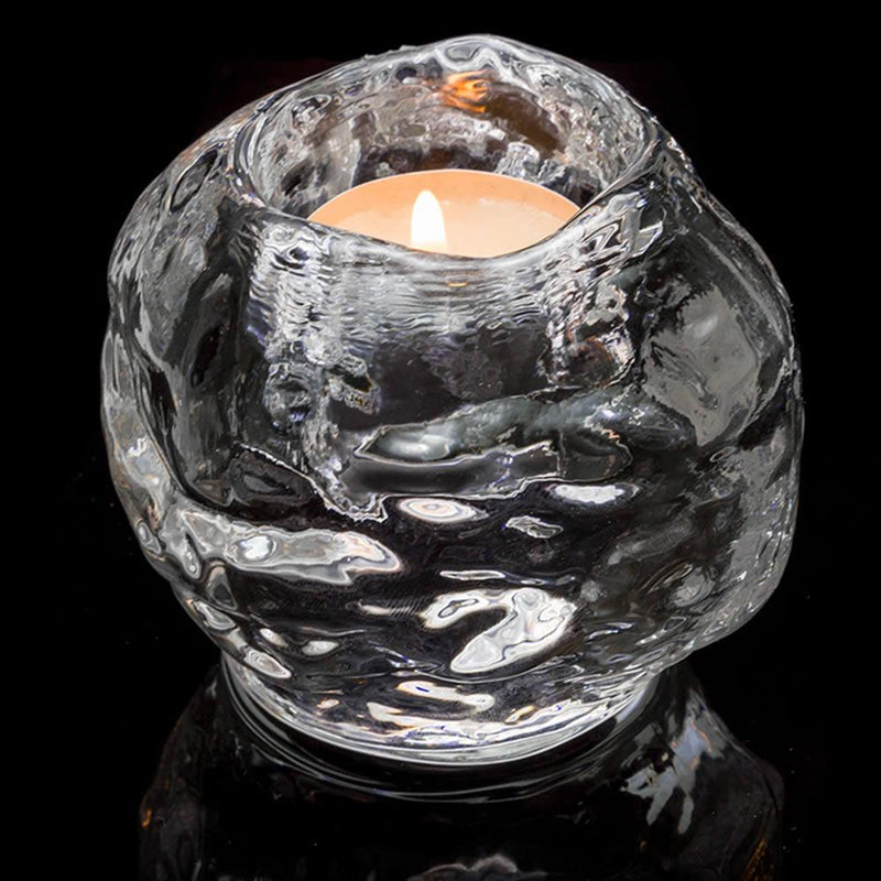 3 Snowball Crystal Votives with Tealights - Candle Monster