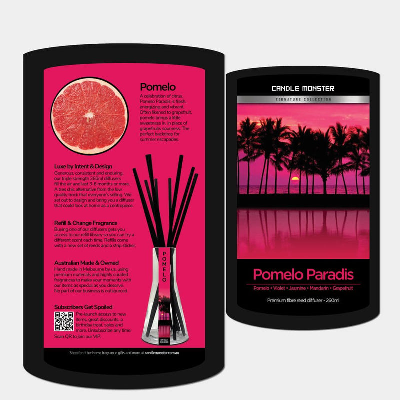 Pomelo Paradis Reed Diffuser - Diffuser - Candle Monster